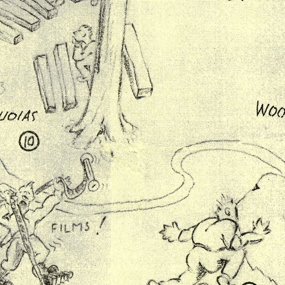 Restored historic details from the 1945 region map of County, California