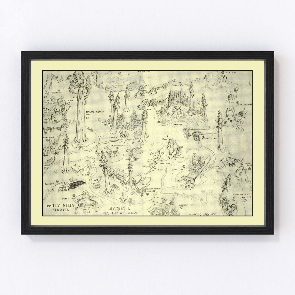 Sequoia National Park Vintage Map 1945