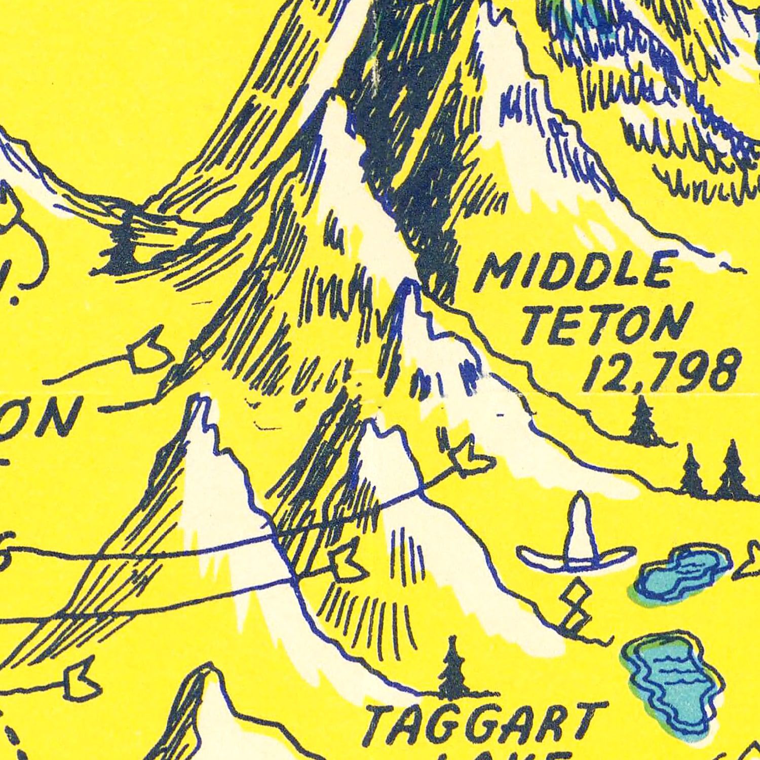 Restored historic details from the 1947 region map of County, Wyoming