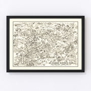 Mount Rainier National Park Vintage Map 1946