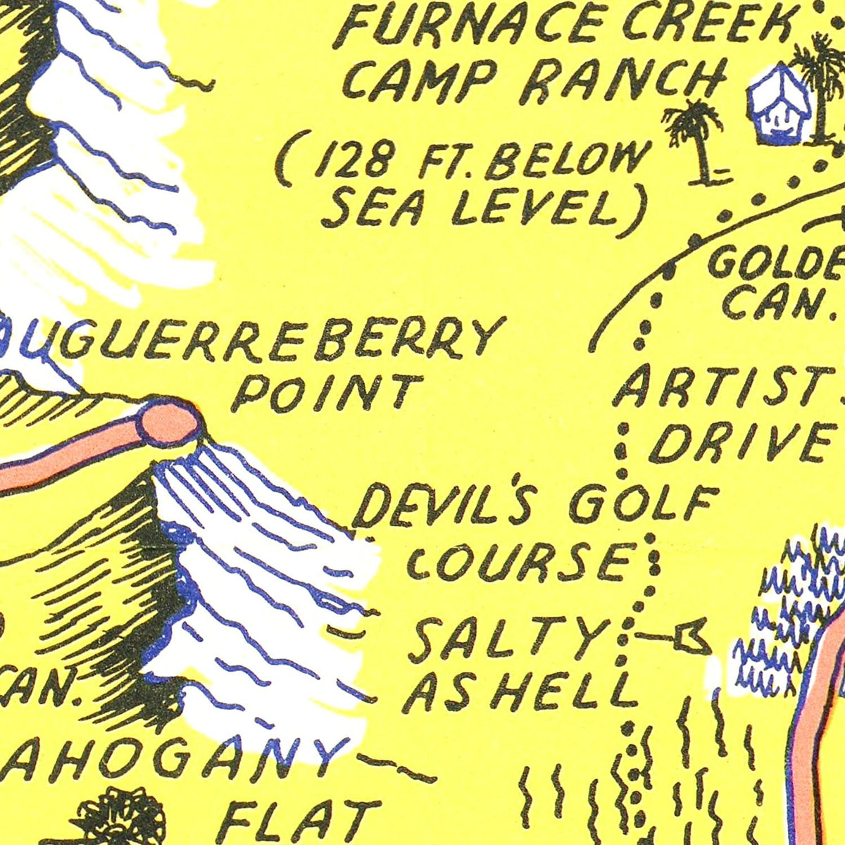 Restored historic details from the 1948 region map of County, California