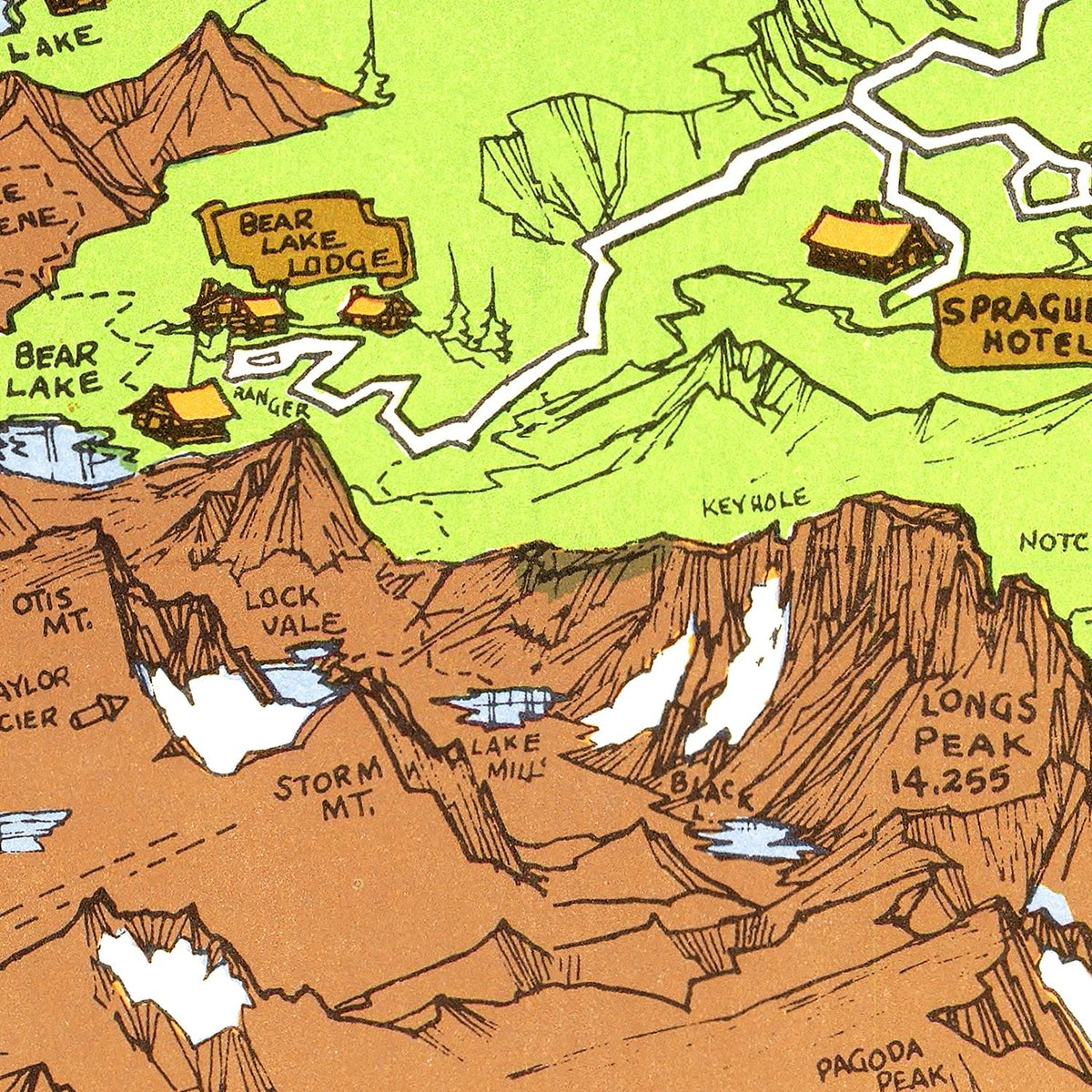 Restored historic details from the 1948 region map of County, Colorado