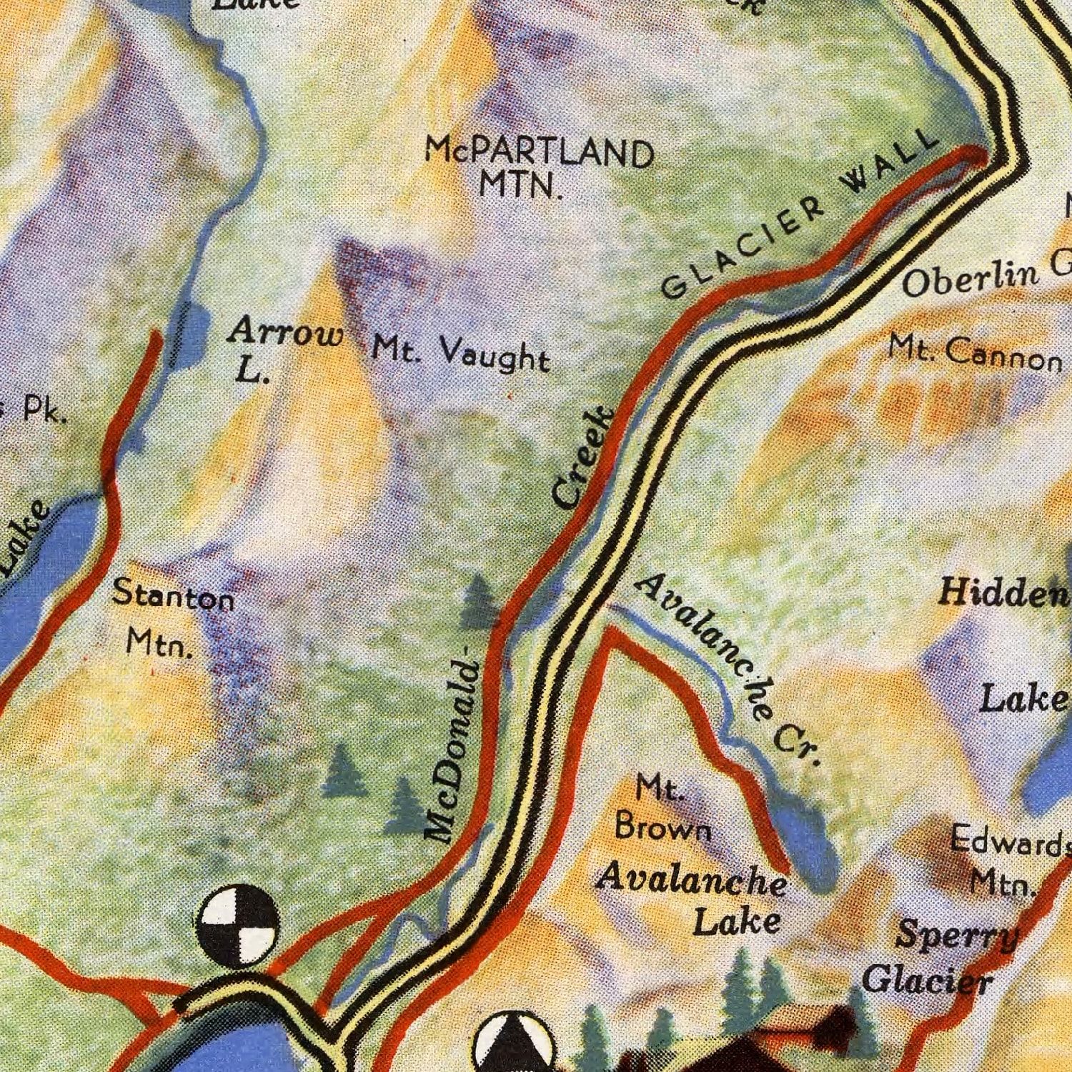 Restored historic details from the 1939 region map of County, Montana