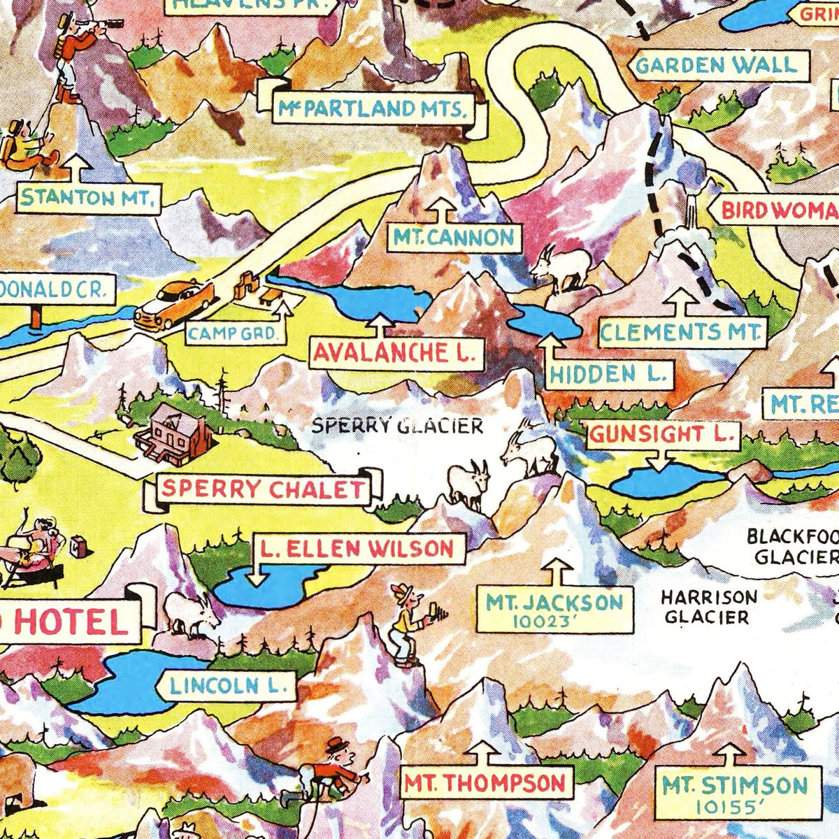 Restored historic details from the 1953 region map of County, Montana