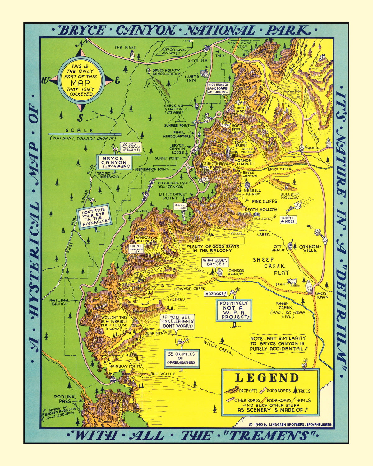 Preview of Vintage Map of Bryce Canyon National Park 1940