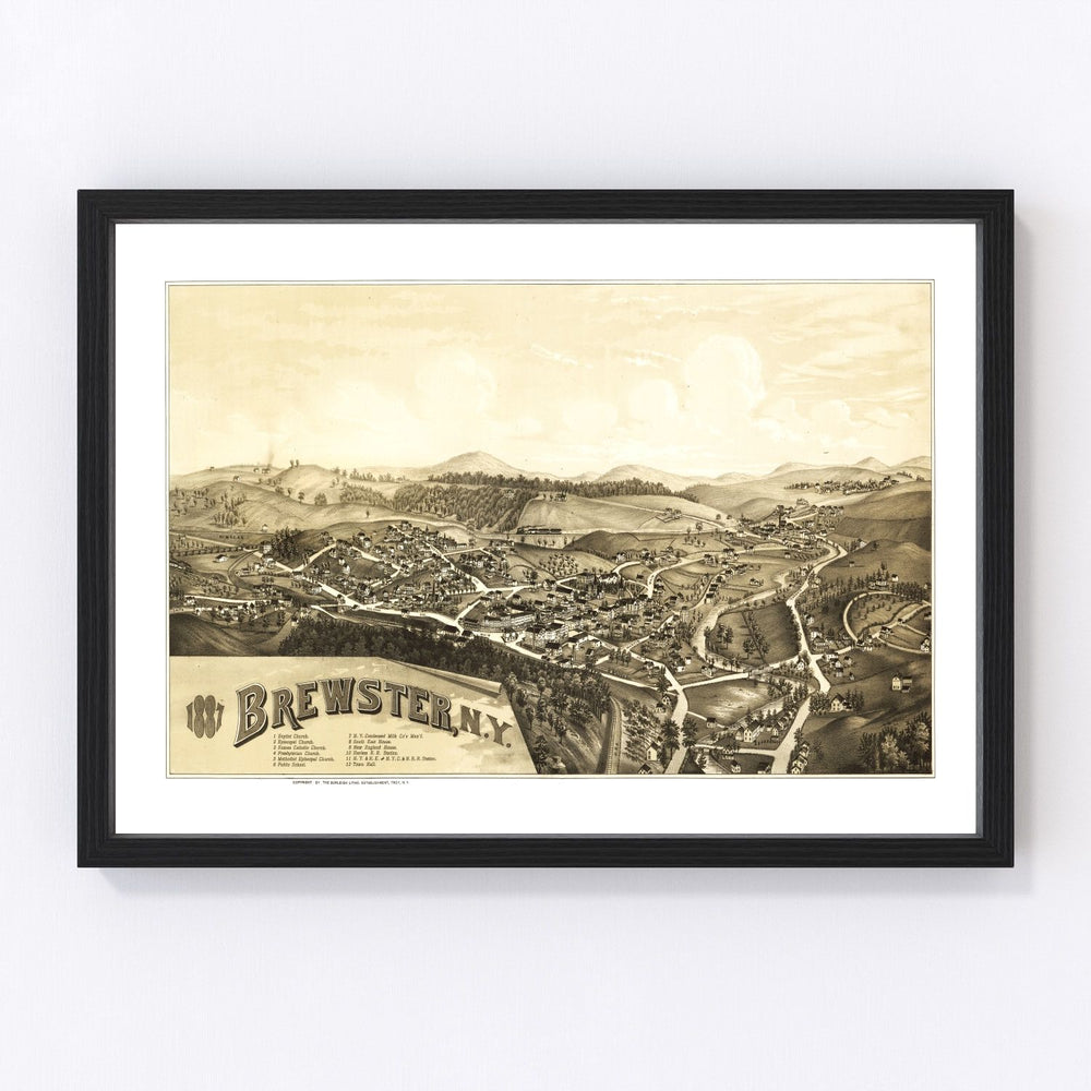 Brewster Vintage Map 1887