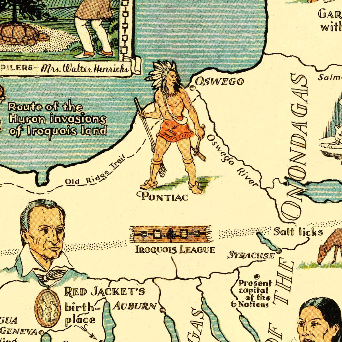 Restored historic details from the 1935 state map of County, New York