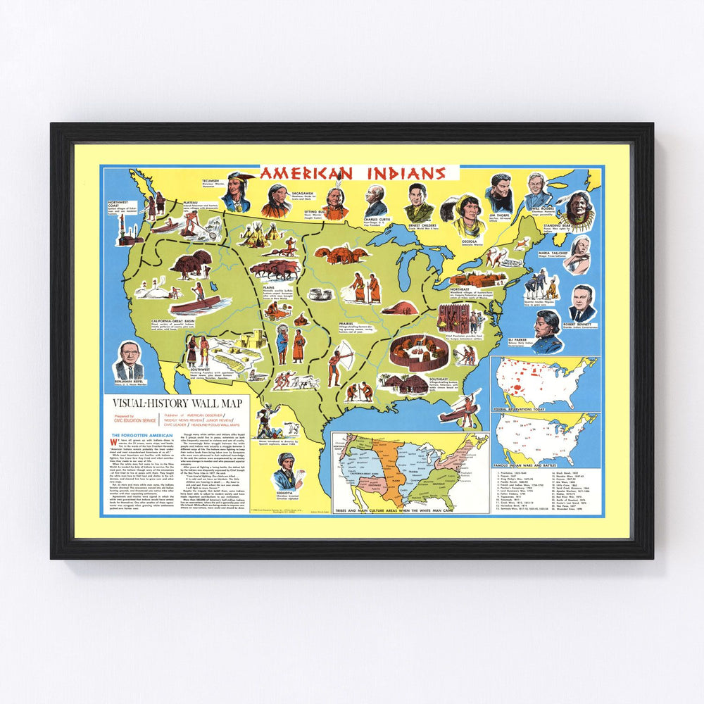 United States Vintage Map 1966