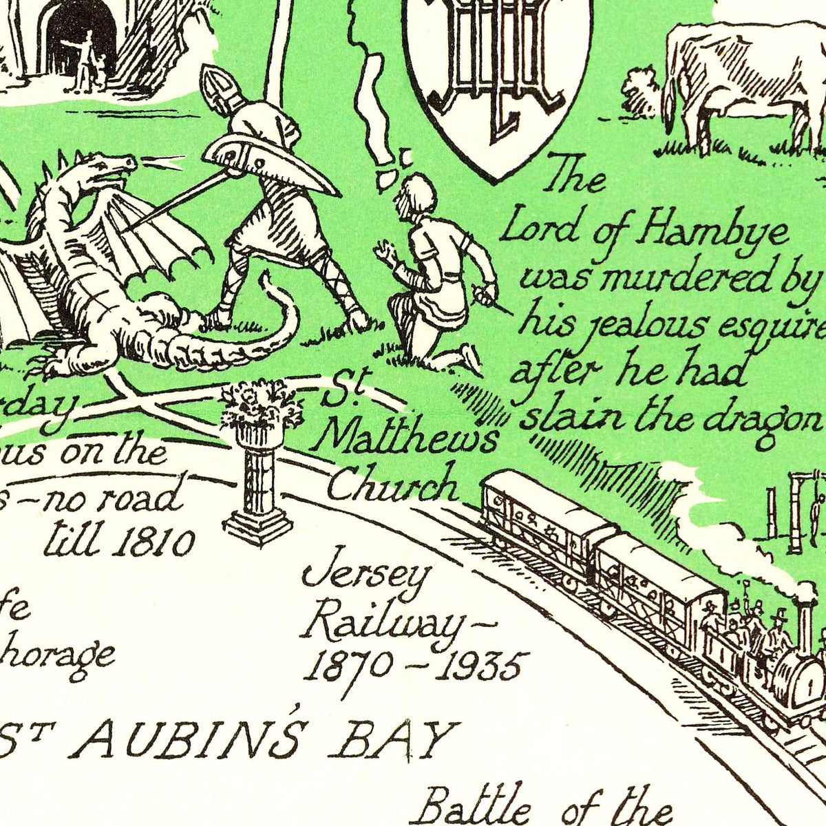 Restored historic details from the 1957 city map of Jersey