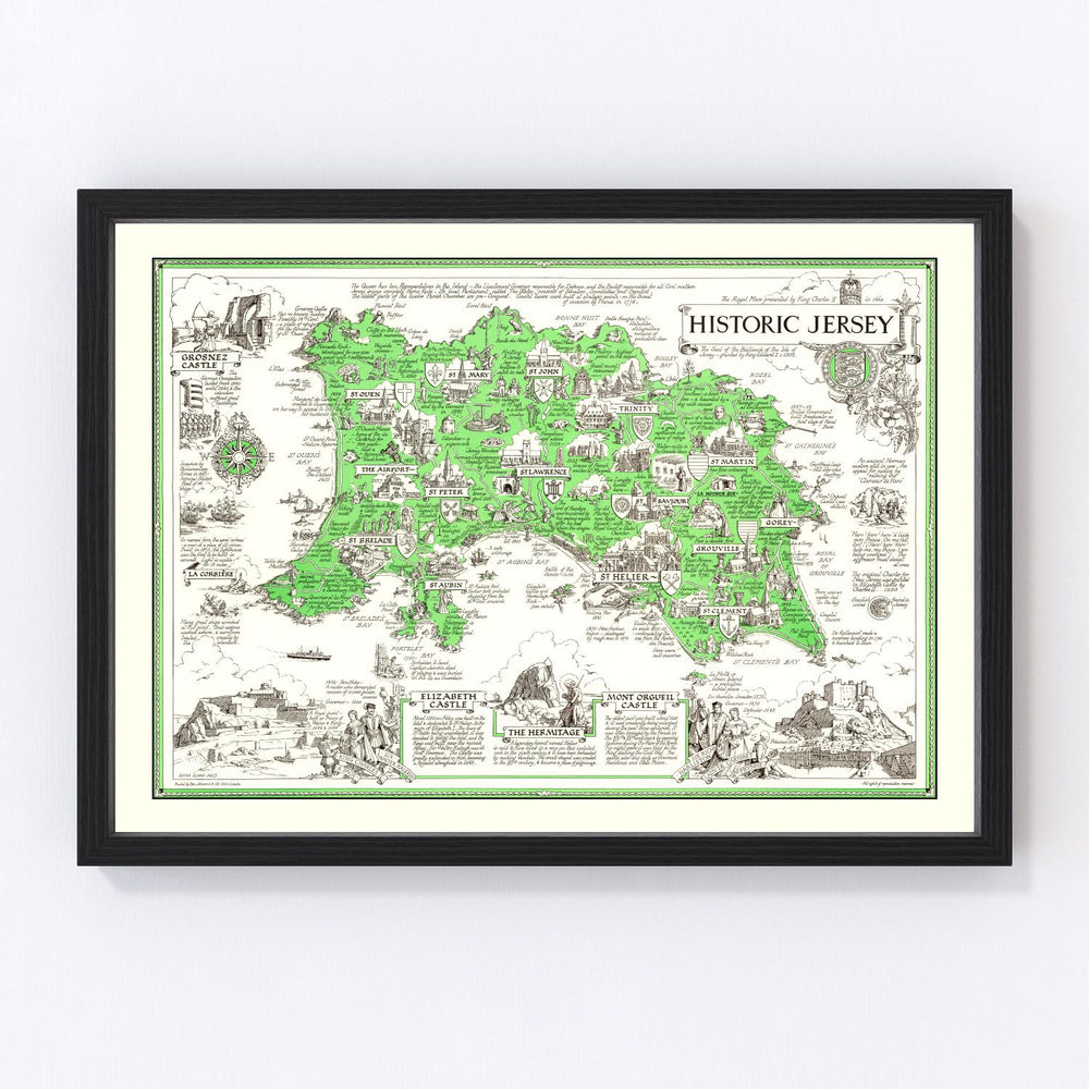 Jersey Vintage Map 1957