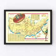 United States Vintage Map 1942