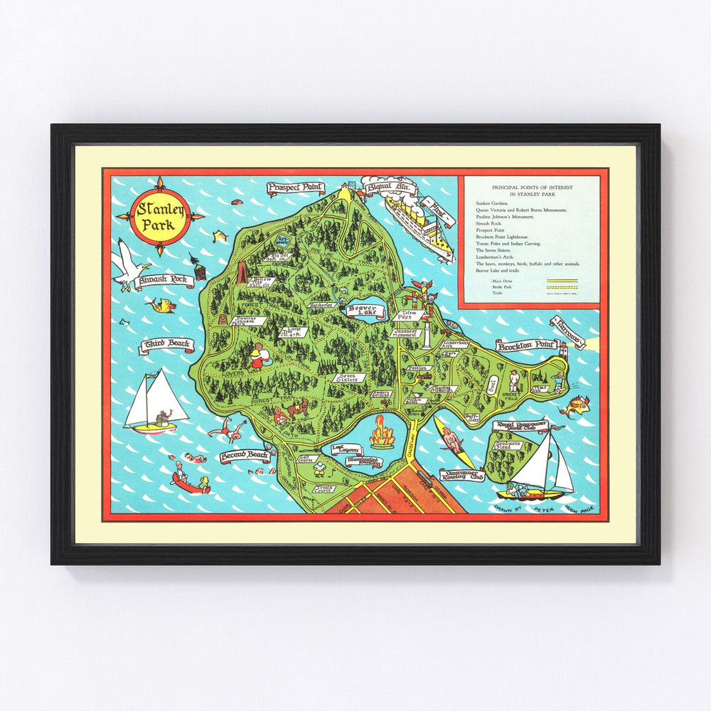 Stanley Park Vintage Map 1938