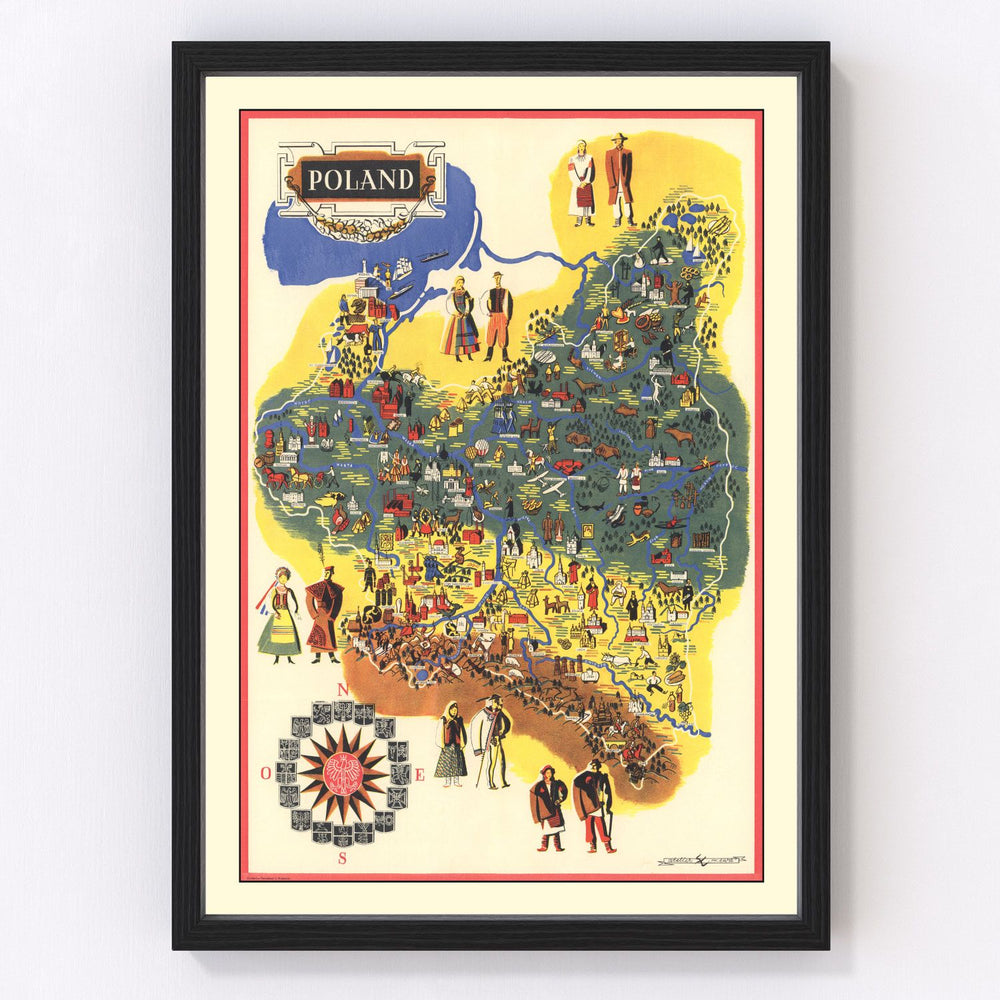 Poland Vintage Map 1935