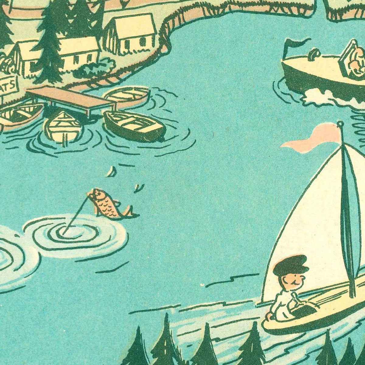 Restored historic details from the 1940 body of water map of County, California