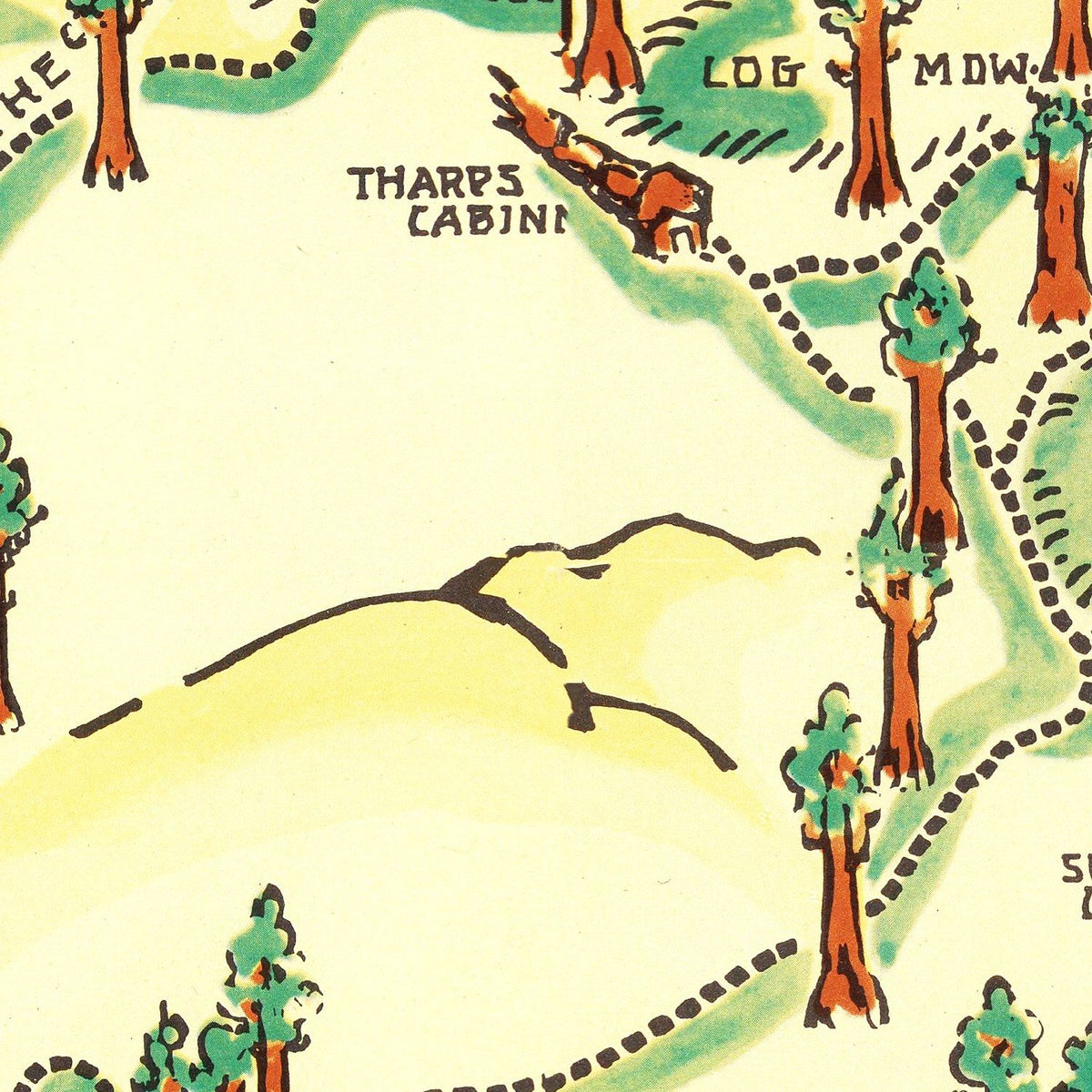 Restored historic details from the 1954 region map of County, California