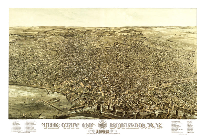 Size comparison using Vintage Map of Buffalo, New York 1880