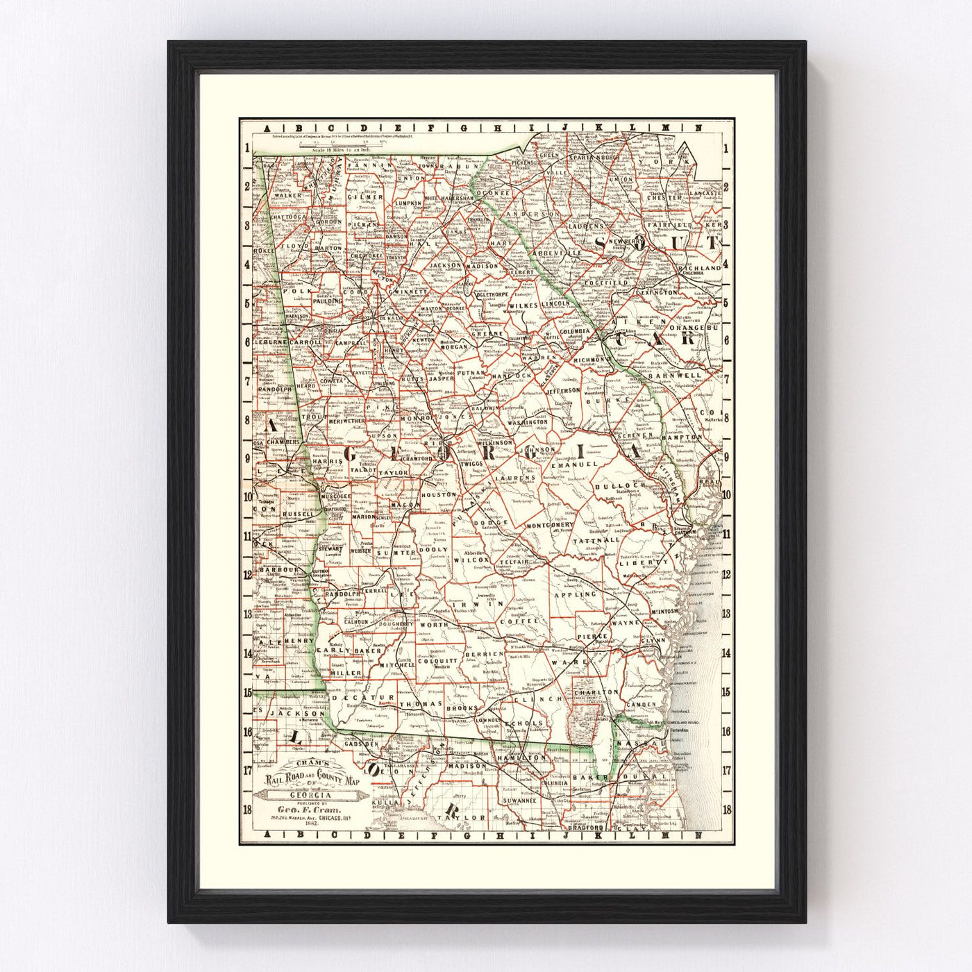 Georgia Vintage Map 1882