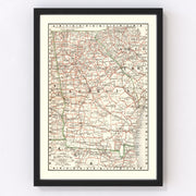 Georgia Vintage Map 1882