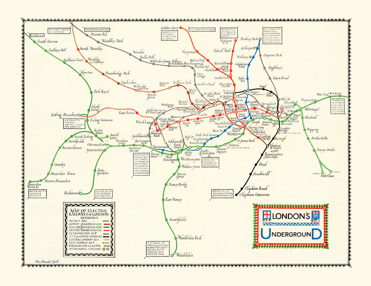 Preview of Vintage Map of London's Underground 1922