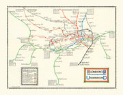 Vintage Map of London's Underground 1922