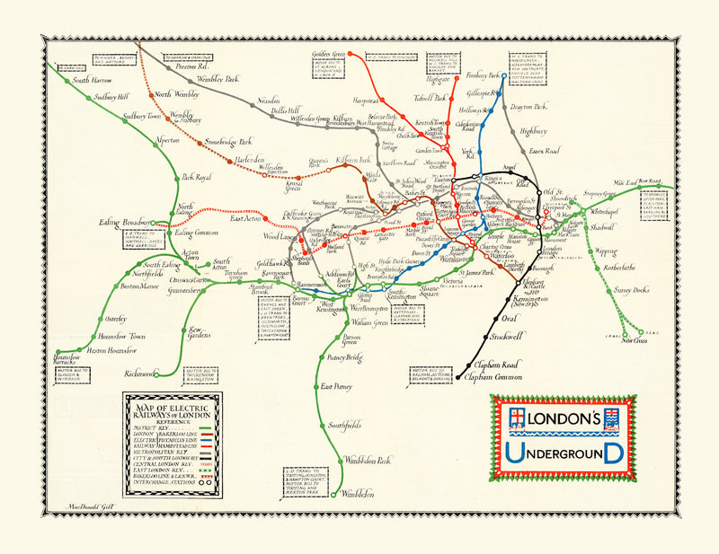 Size comparison using Vintage Map of London's Underground 1922