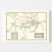 Vintage Map of London's Underground 1922