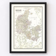 Denmark Vintage Map 1901