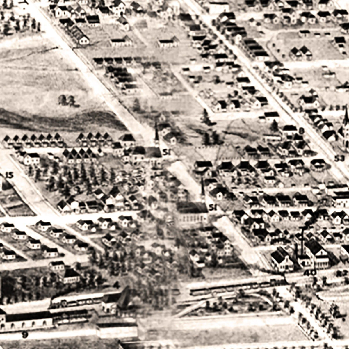 Restored historic details from the 1903 city map of Anniston, Alabama