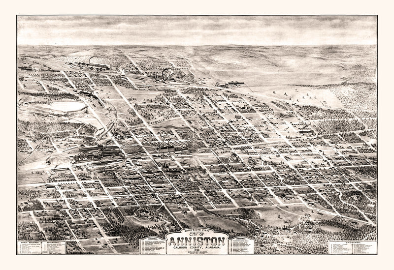 Size comparison using Vintage Map of Anniston, Alabama 1903