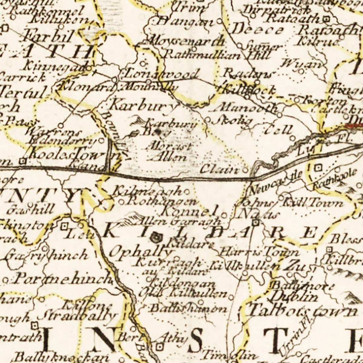 Restored historic details from the 1795 country map of County