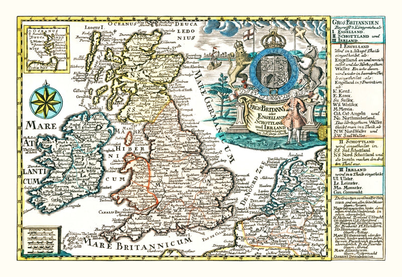 Size comparison using Vintage Map of England, Scotland & Ireland 1790