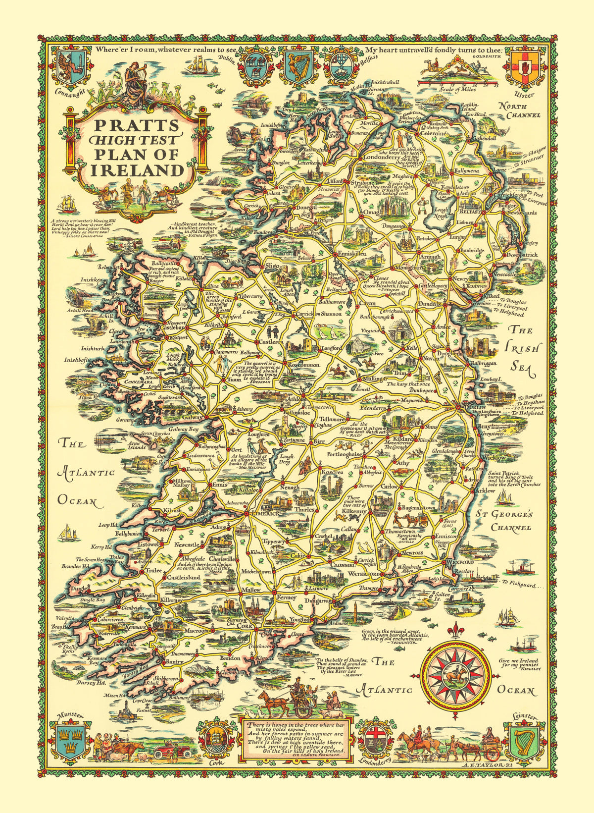 Preview of Vintage Map of Ireland 1933