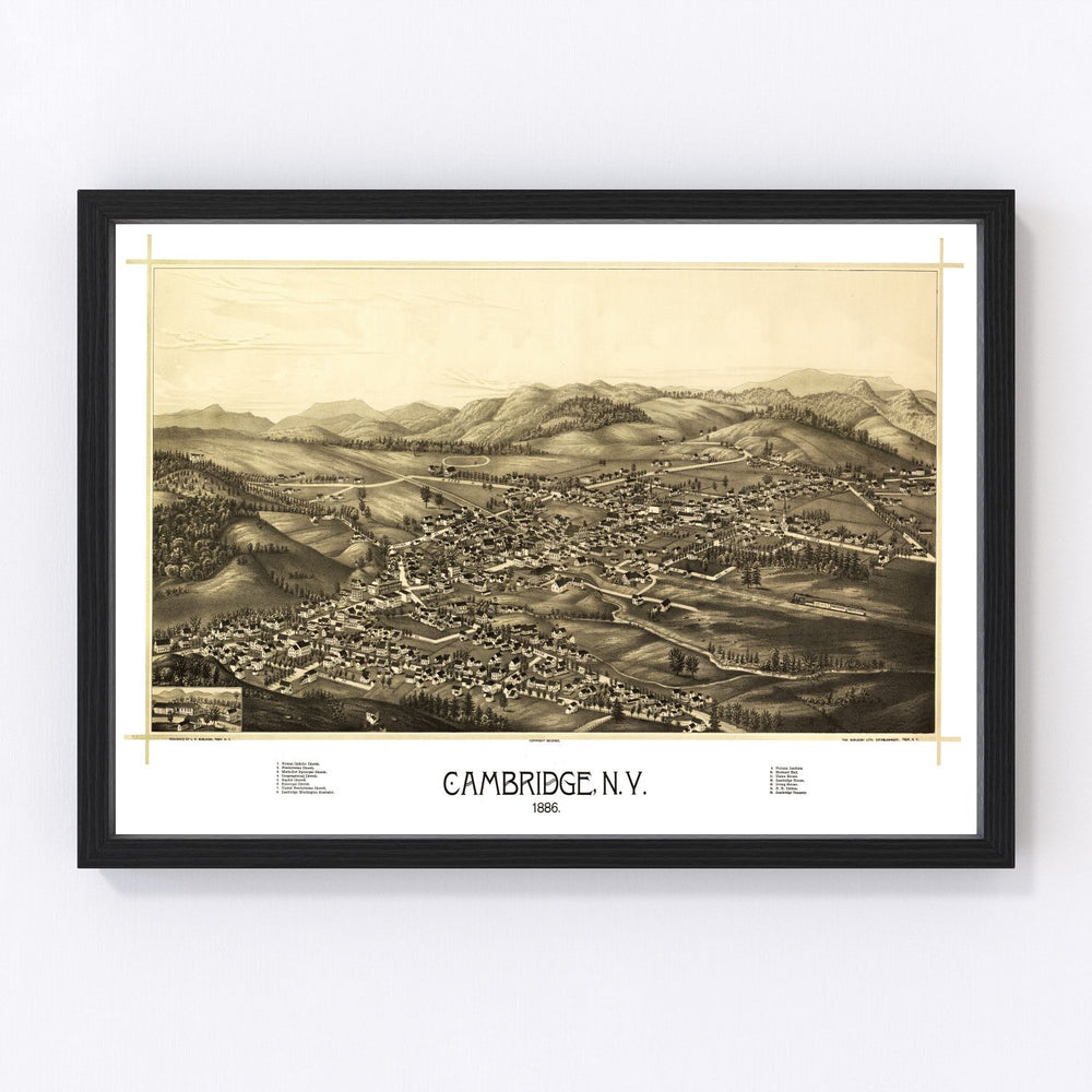 Cambridge Vintage Map 1886