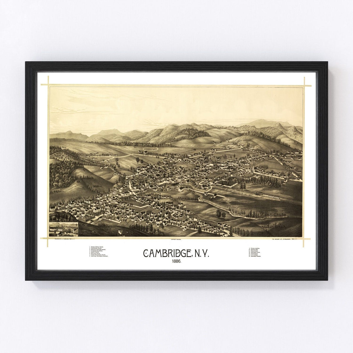 Cambridge Vintage Map 1886
