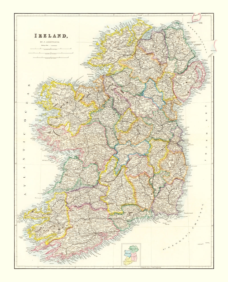 Size comparison using Vintage Map of Ireland 1884