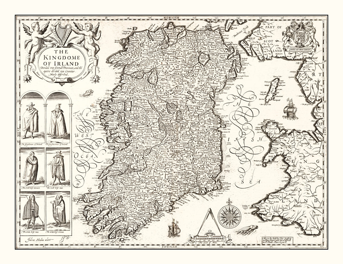 Preview of Vintage Map of Ireland 1676