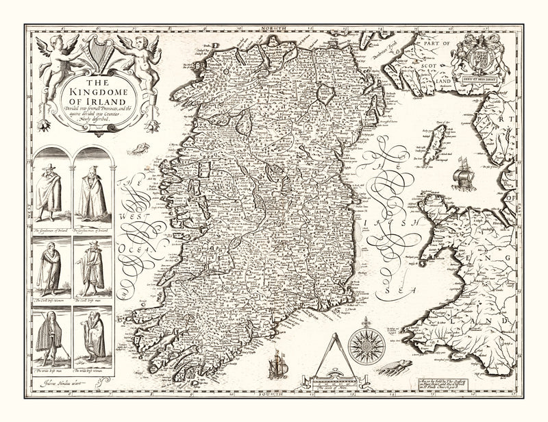 Size comparison using Vintage Map of Ireland 1676