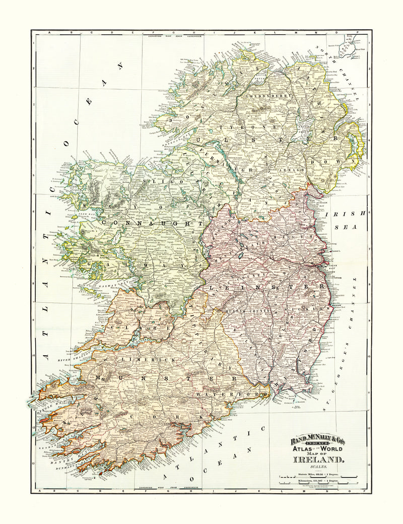 Size comparison using Vintage Map of Ireland 1897