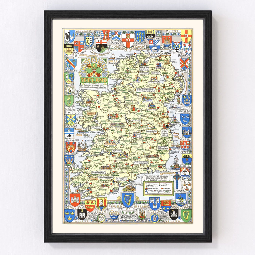Ireland Vintage Map 1955