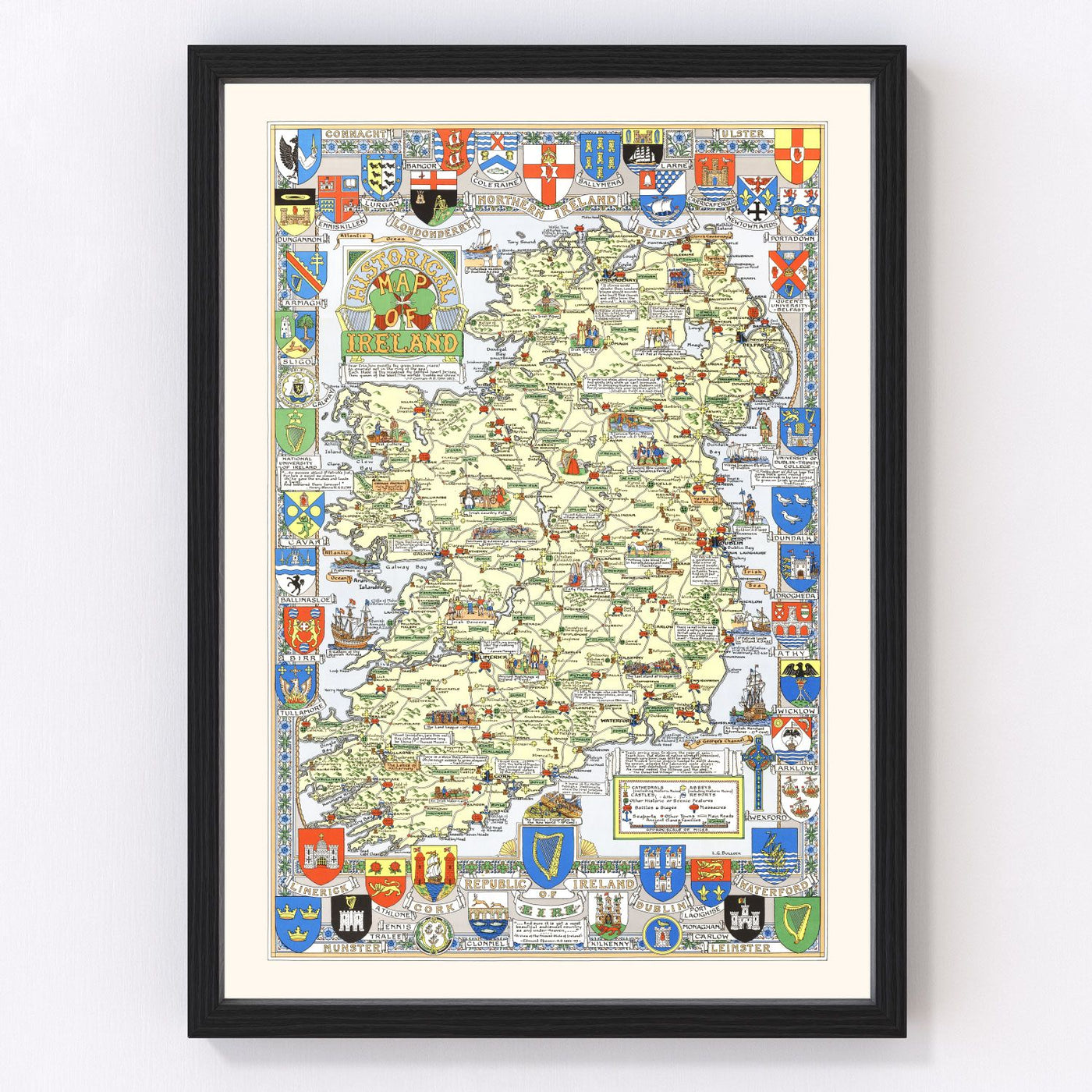 Ireland Vintage Map 1955