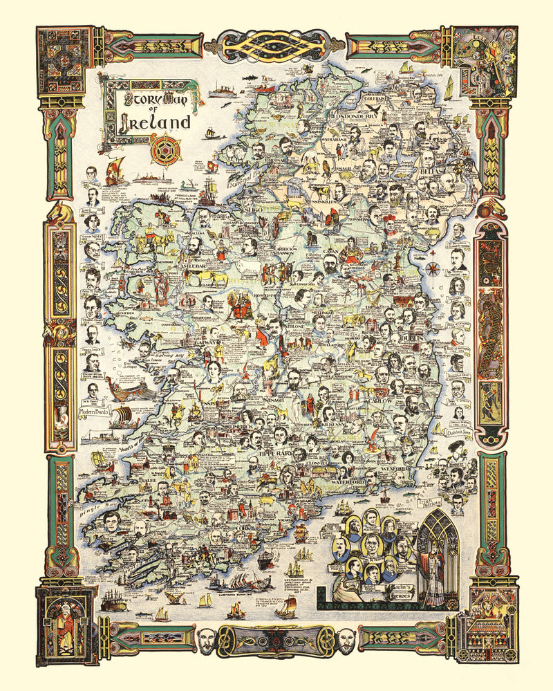 Size comparison using Vintage Story Map of Ireland 1936