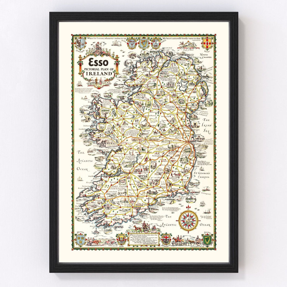 Ireland Vintage Map 1933