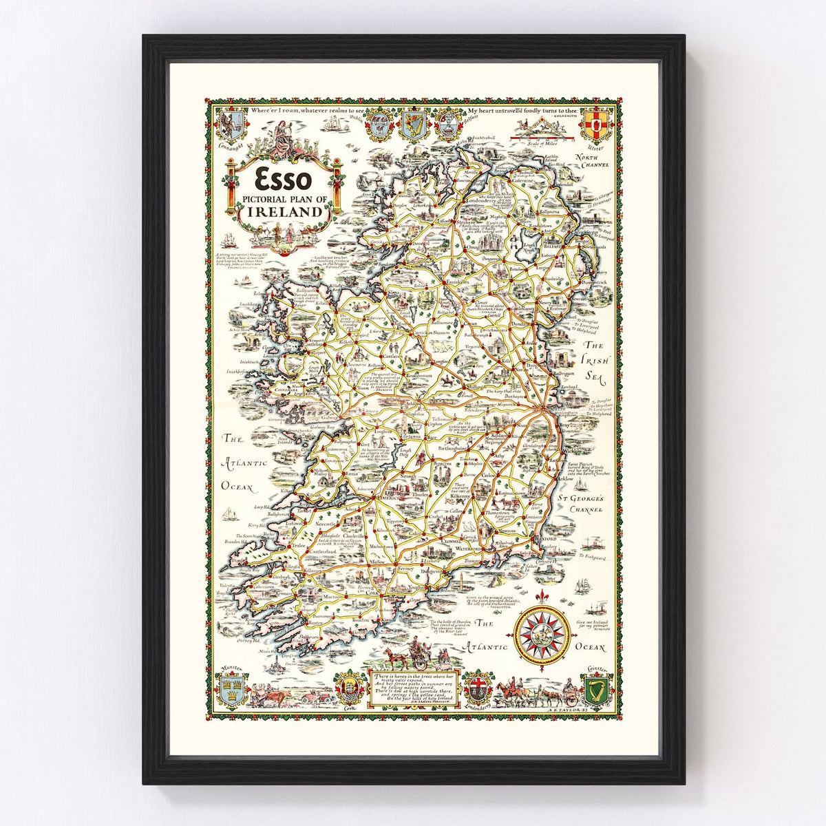 Ireland Vintage Map 1933