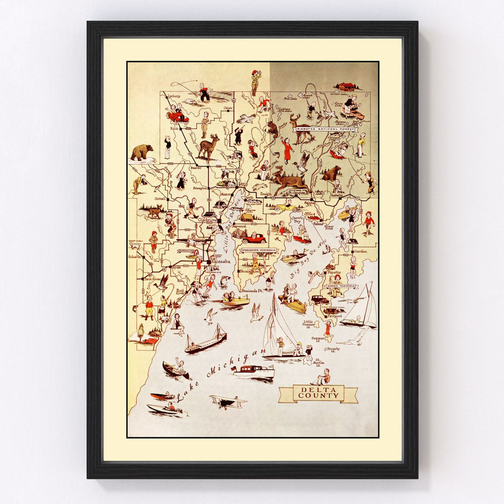 Delta County Vintage Map 1936