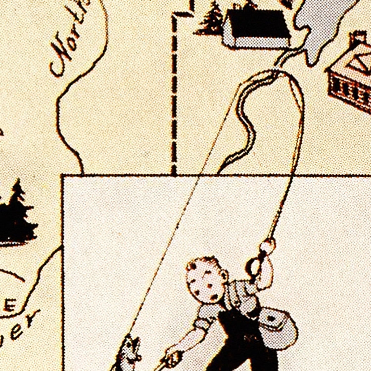Restored historic details from the 1936 county map of Houghton County, Michigan