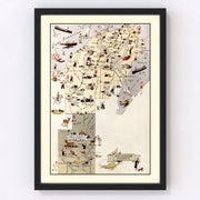 Houghton County Vintage Map 1936