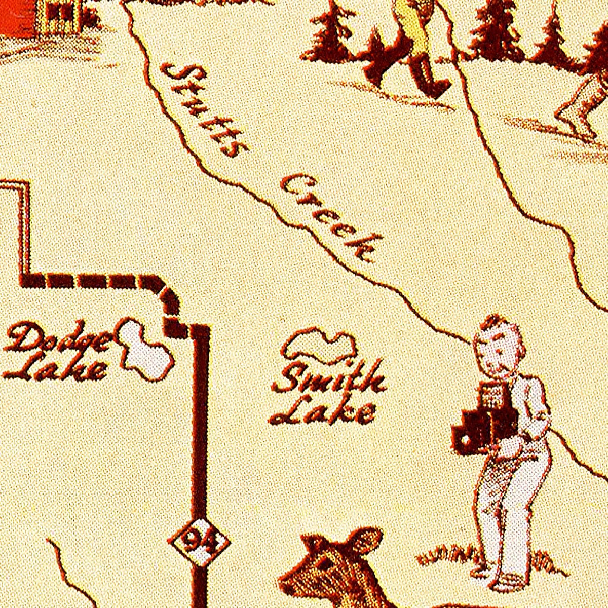Restored historic details from the 1936 county map of Schoolcraft County, Michigan