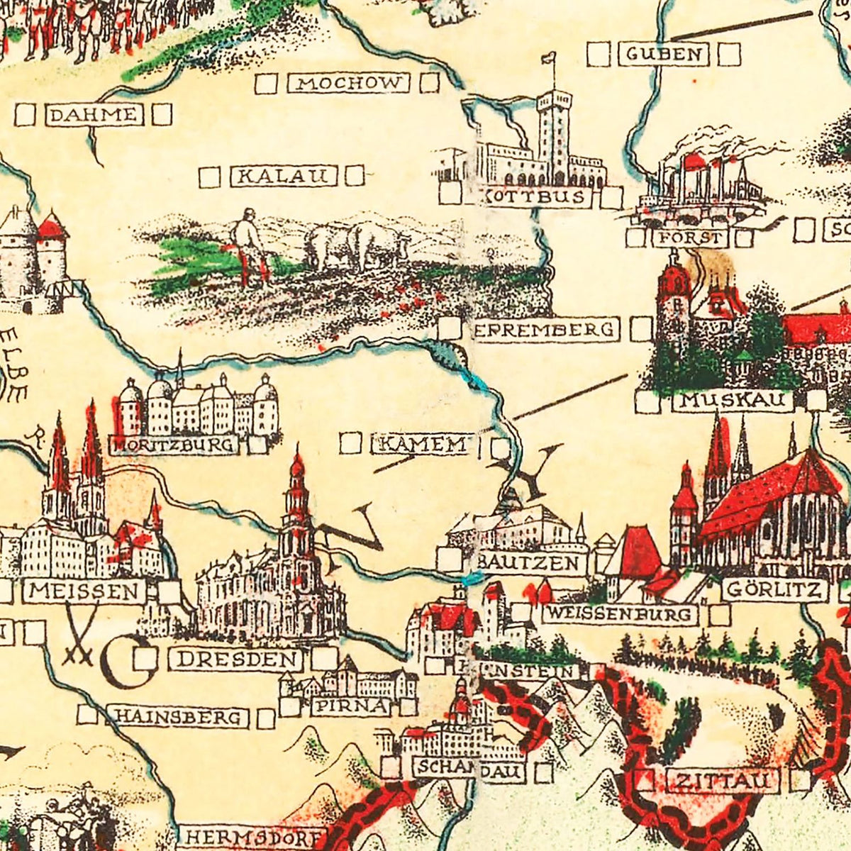 Restored historic details from the 1935 country map of County