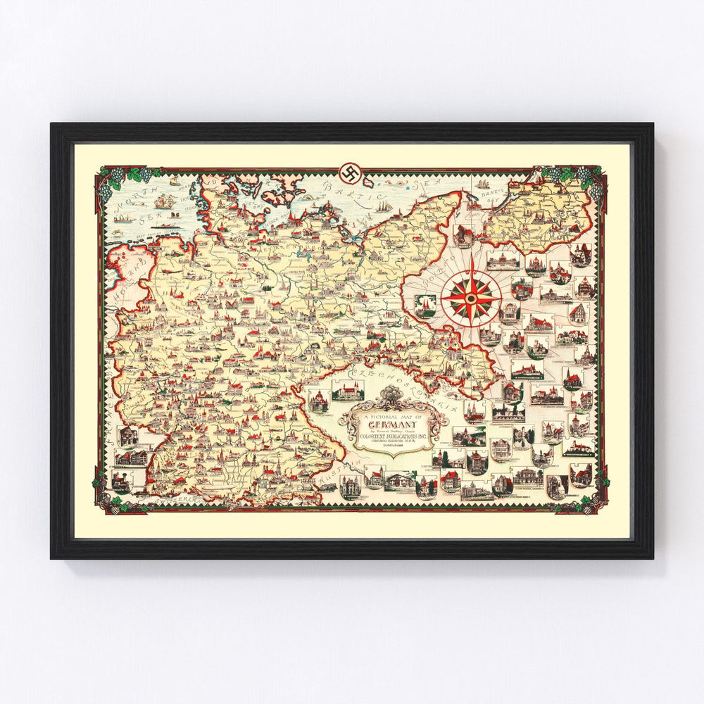 Germany Vintage Map 1935