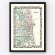 Chicago Vintage Map 1874